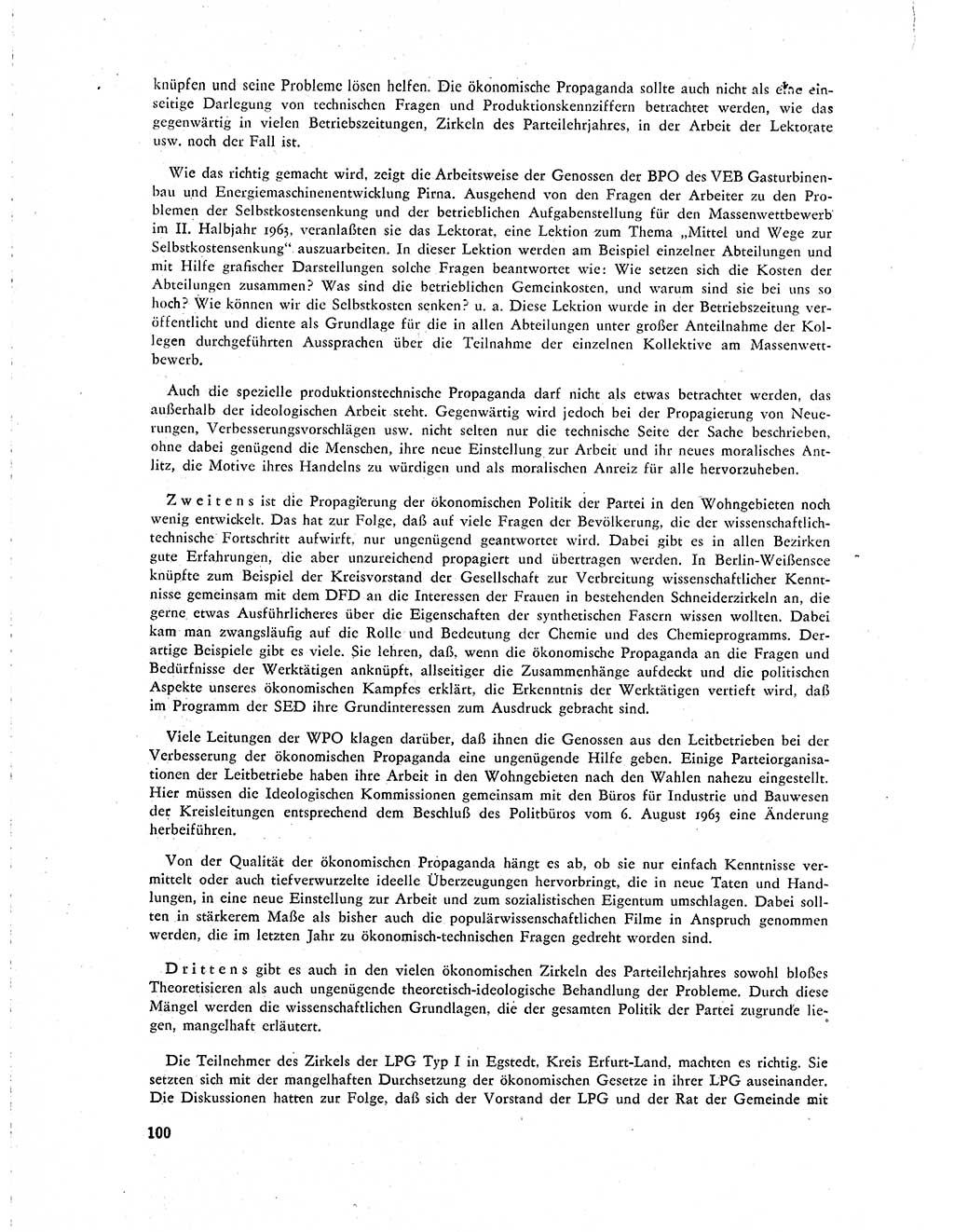 Neuer Weg (NW), Organ des Zentralkomitees (ZK) der SED (Sozialistische Einheitspartei Deutschlands) für Fragen des Parteilebens, 19. Jahrgang [Deutsche Demokratische Republik (DDR)] 1964, Seite 100 (NW ZK SED DDR 1964, S. 100)