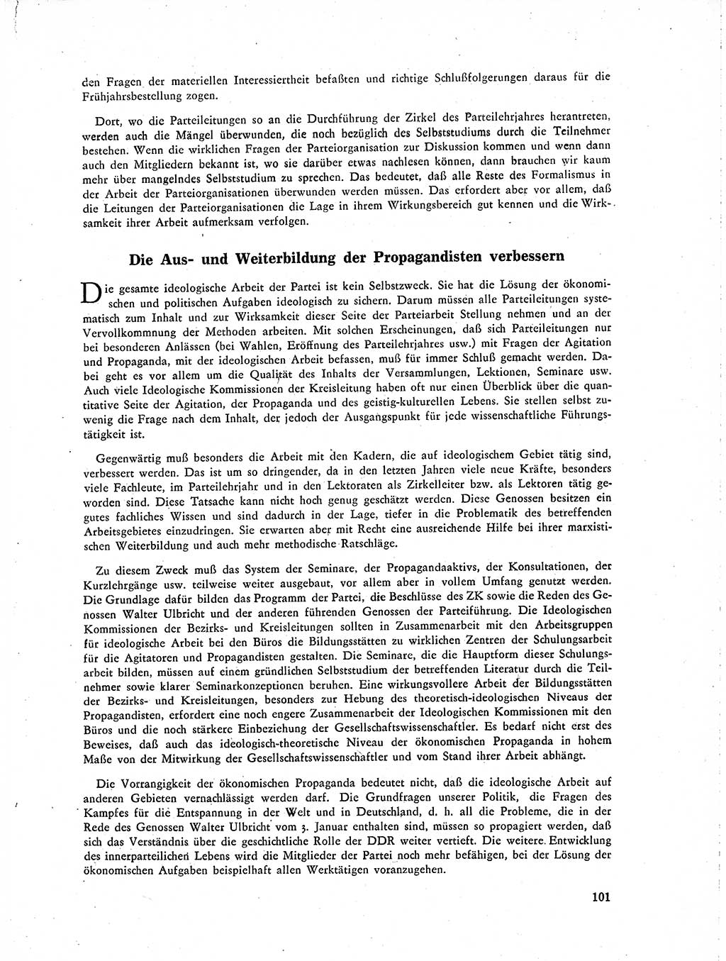 Neuer Weg (NW), Organ des Zentralkomitees (ZK) der SED (Sozialistische Einheitspartei Deutschlands) für Fragen des Parteilebens, 19. Jahrgang [Deutsche Demokratische Republik (DDR)] 1964, Seite 101 (NW ZK SED DDR 1964, S. 101)