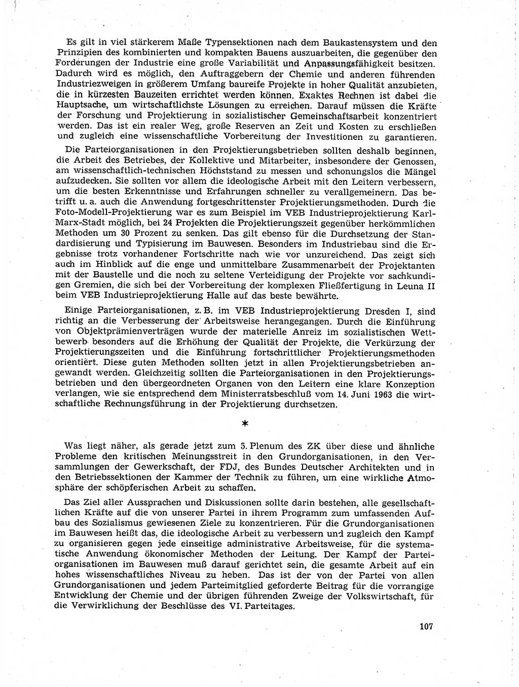 Neuer Weg (NW), Organ des Zentralkomitees (ZK) der SED (Sozialistische Einheitspartei Deutschlands) für Fragen des Parteilebens, 19. Jahrgang [Deutsche Demokratische Republik (DDR)] 1964, Seite 107 (NW ZK SED DDR 1964, S. 107)