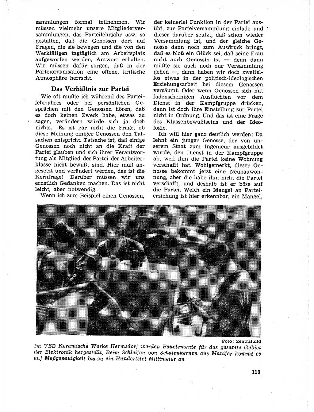Neuer Weg (NW), Organ des Zentralkomitees (ZK) der SED (Sozialistische Einheitspartei Deutschlands) für Fragen des Parteilebens, 19. Jahrgang [Deutsche Demokratische Republik (DDR)] 1964, Seite 113 (NW ZK SED DDR 1964, S. 113)
