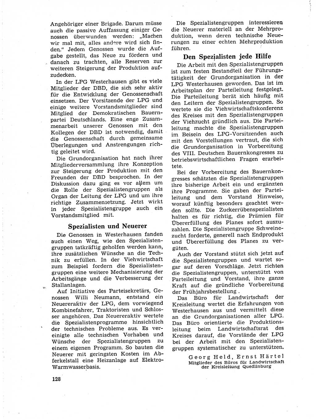 Neuer Weg (NW), Organ des Zentralkomitees (ZK) der SED (Sozialistische Einheitspartei Deutschlands) für Fragen des Parteilebens, 19. Jahrgang [Deutsche Demokratische Republik (DDR)] 1964, Seite 128 (NW ZK SED DDR 1964, S. 128)