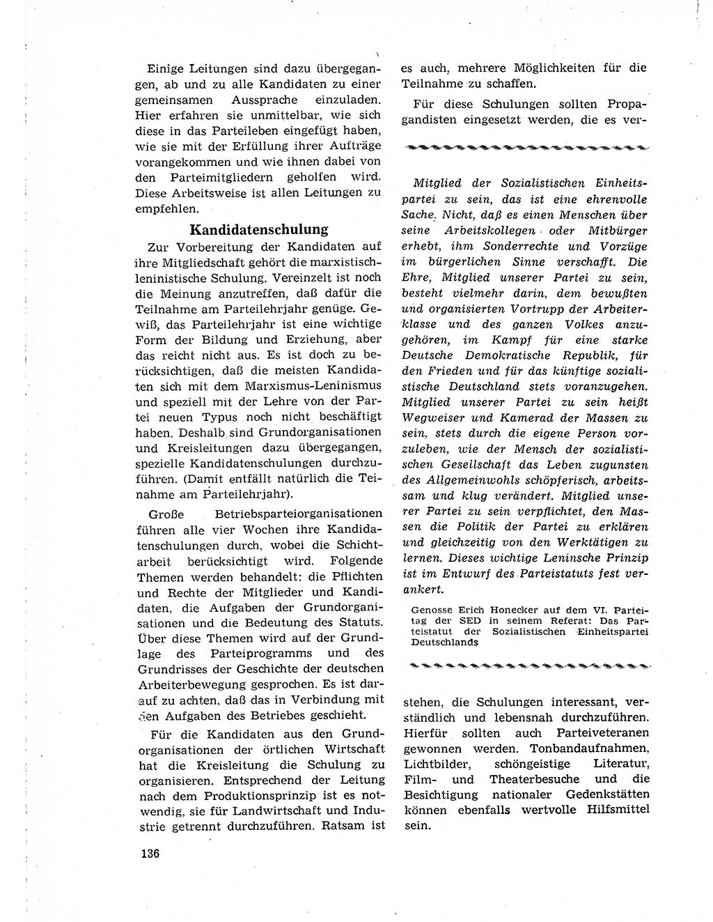 Neuer Weg (NW), Organ des Zentralkomitees (ZK) der SED (Sozialistische Einheitspartei Deutschlands) für Fragen des Parteilebens, 19. Jahrgang [Deutsche Demokratische Republik (DDR)] 1964, Seite 136 (NW ZK SED DDR 1964, S. 136)