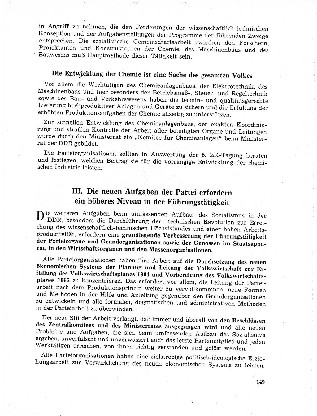 Neuer Weg (NW), Organ des Zentralkomitees (ZK) der SED (Sozialistische Einheitspartei Deutschlands) für Fragen des Parteilebens, 19. Jahrgang [Deutsche Demokratische Republik (DDR)] 1964, Seite 149 (NW ZK SED DDR 1964, S. 149)
