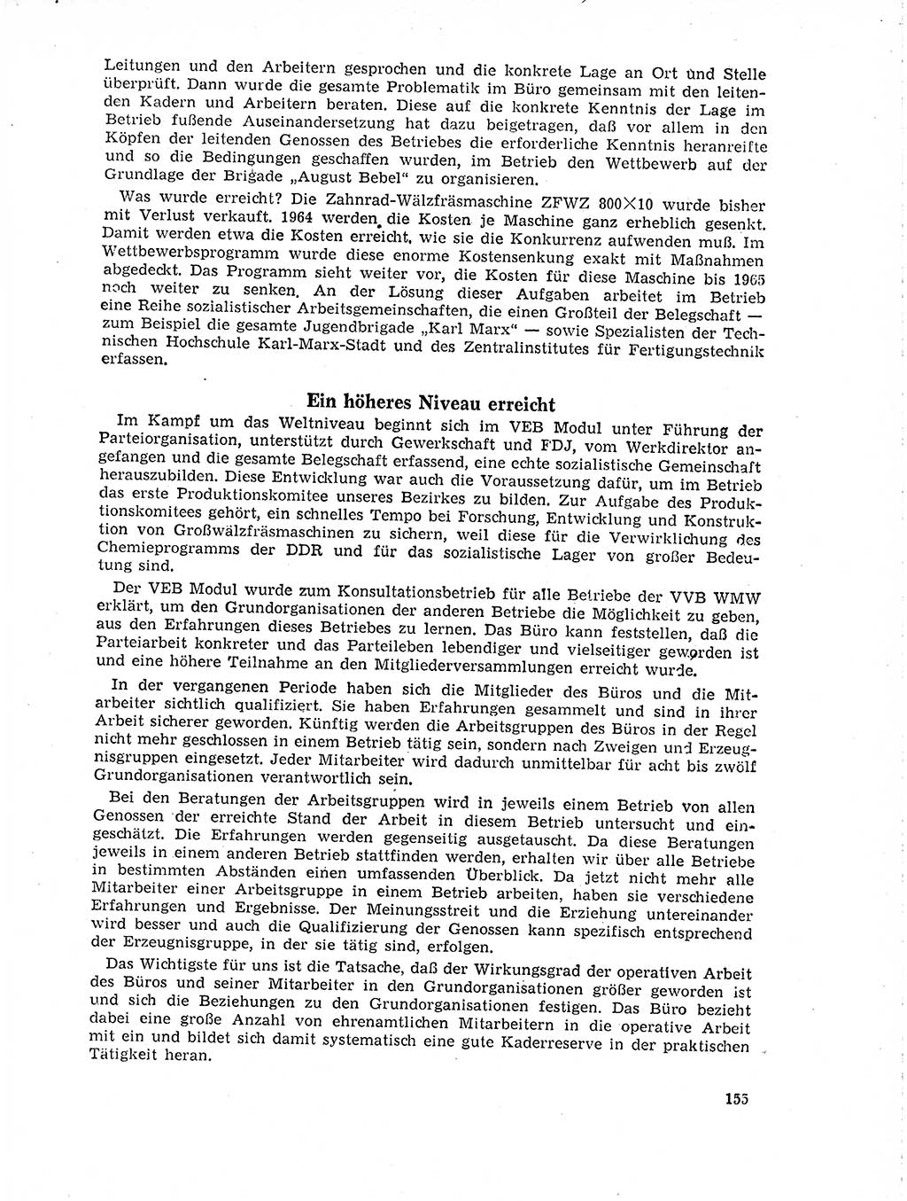 Neuer Weg (NW), Organ des Zentralkomitees (ZK) der SED (Sozialistische Einheitspartei Deutschlands) für Fragen des Parteilebens, 19. Jahrgang [Deutsche Demokratische Republik (DDR)] 1964, Seite 155 (NW ZK SED DDR 1964, S. 155)