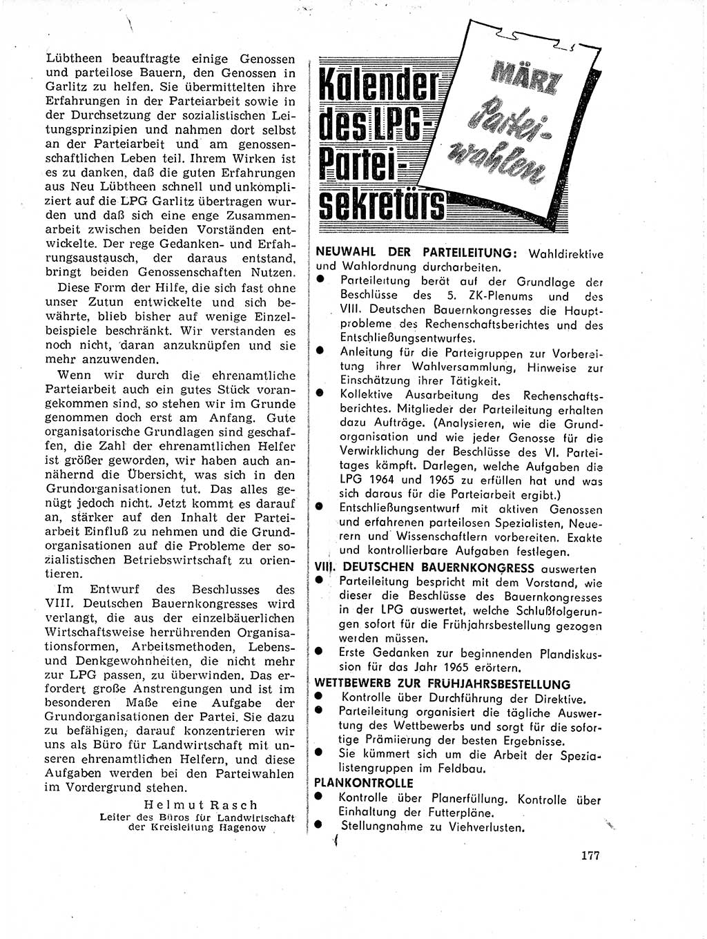 Neuer Weg (NW), Organ des Zentralkomitees (ZK) der SED (Sozialistische Einheitspartei Deutschlands) für Fragen des Parteilebens, 19. Jahrgang [Deutsche Demokratische Republik (DDR)] 1964, Seite 177 (NW ZK SED DDR 1964, S. 177)
