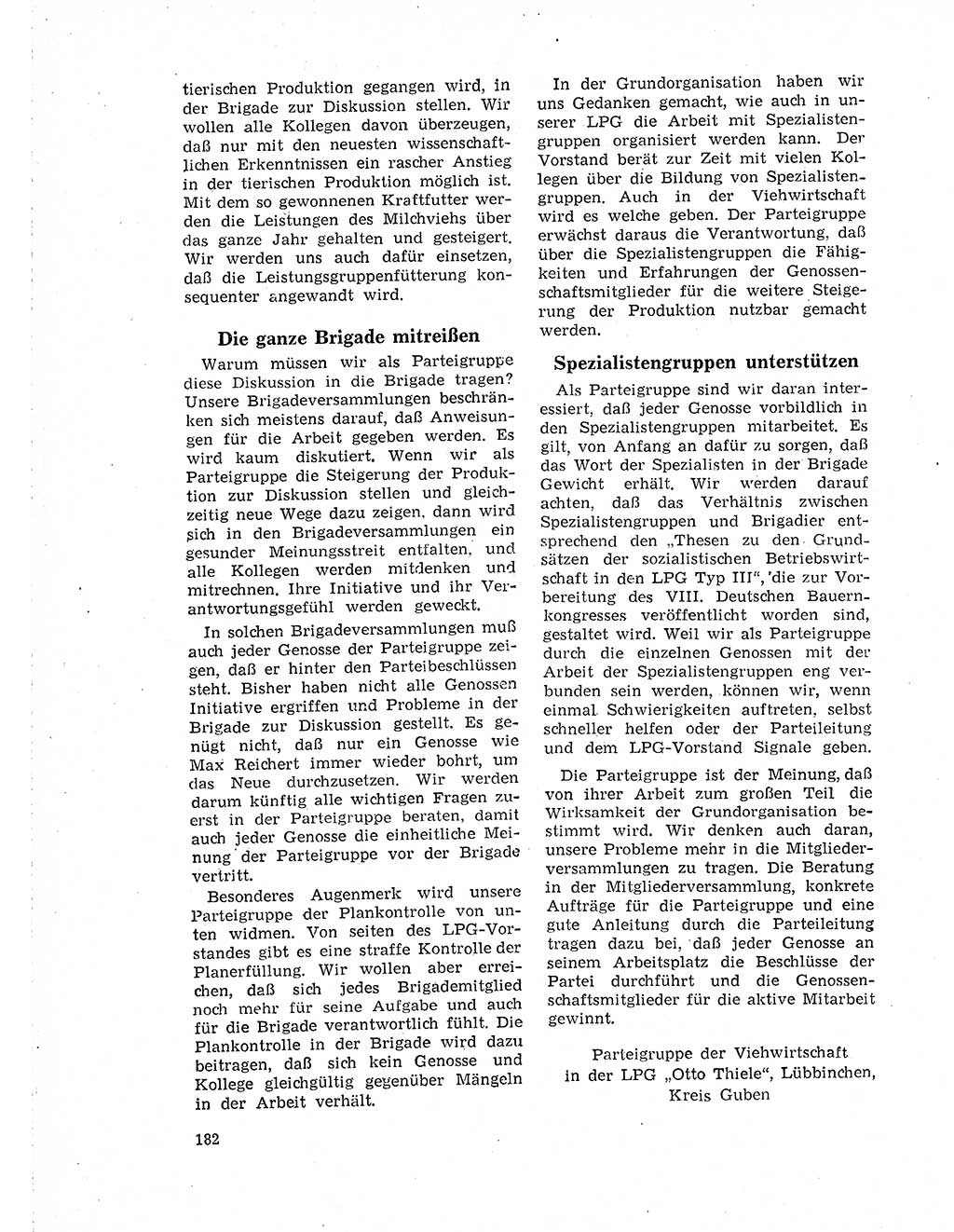 Neuer Weg (NW), Organ des Zentralkomitees (ZK) der SED (Sozialistische Einheitspartei Deutschlands) für Fragen des Parteilebens, 19. Jahrgang [Deutsche Demokratische Republik (DDR)] 1964, Seite 182 (NW ZK SED DDR 1964, S. 182)