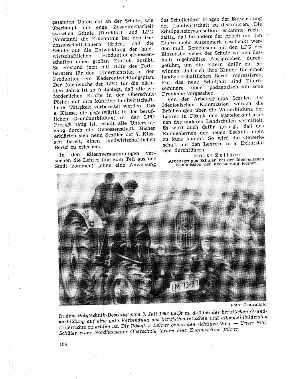 Neuer Weg (NW), Organ des Zentralkomitees (ZK) der SED (Sozialistische Einheitspartei Deutschlands) für Fragen des Parteilebens, 19. Jahrgang [Deutsche Demokratische Republik (DDR)] 1964, Seite 184 (NW ZK SED DDR 1964, S. 184)