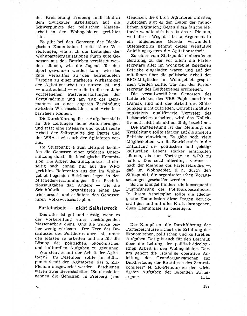 Neuer Weg (NW), Organ des Zentralkomitees (ZK) der SED (Sozialistische Einheitspartei Deutschlands) für Fragen des Parteilebens, 19. Jahrgang [Deutsche Demokratische Republik (DDR)] 1964, Seite 187 (NW ZK SED DDR 1964, S. 187)