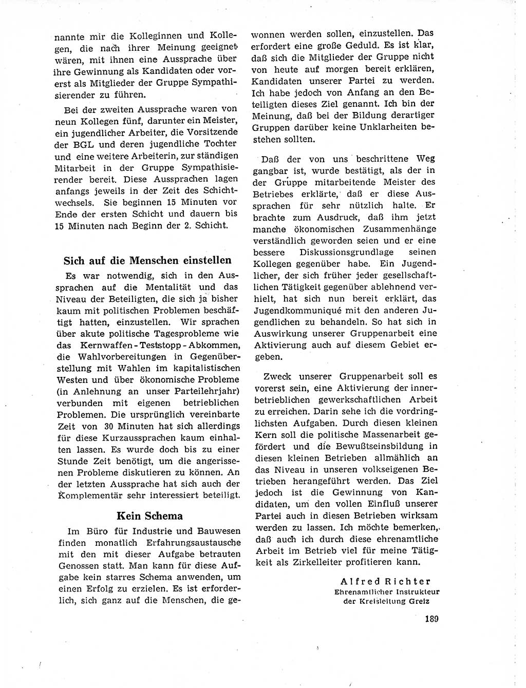 Neuer Weg (NW), Organ des Zentralkomitees (ZK) der SED (Sozialistische Einheitspartei Deutschlands) für Fragen des Parteilebens, 19. Jahrgang [Deutsche Demokratische Republik (DDR)] 1964, Seite 189 (NW ZK SED DDR 1964, S. 189)