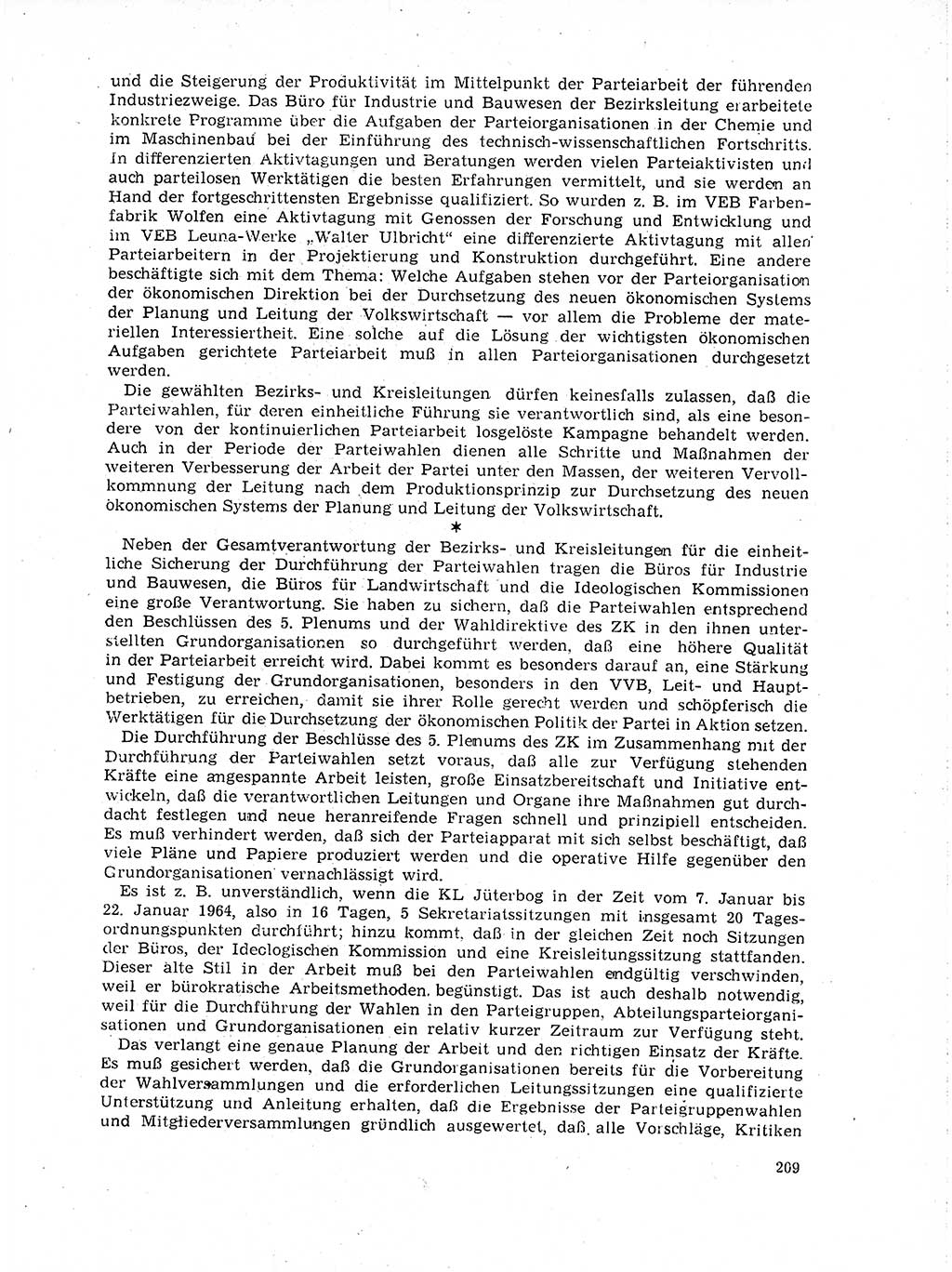 Neuer Weg (NW), Organ des Zentralkomitees (ZK) der SED (Sozialistische Einheitspartei Deutschlands) für Fragen des Parteilebens, 19. Jahrgang [Deutsche Demokratische Republik (DDR)] 1964, Seite 209 (NW ZK SED DDR 1964, S. 209)