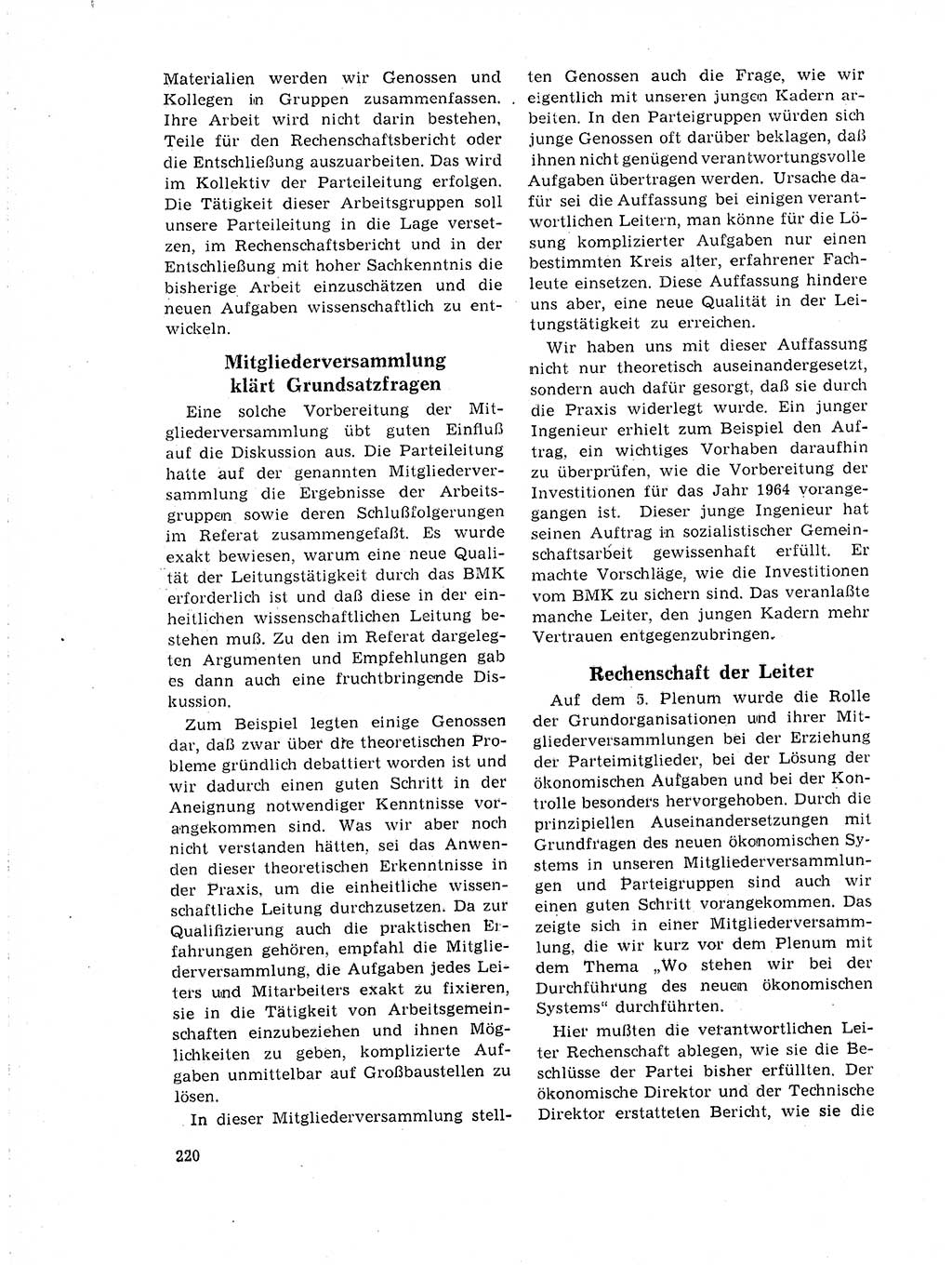 Neuer Weg (NW), Organ des Zentralkomitees (ZK) der SED (Sozialistische Einheitspartei Deutschlands) für Fragen des Parteilebens, 19. Jahrgang [Deutsche Demokratische Republik (DDR)] 1964, Seite 220 (NW ZK SED DDR 1964, S. 220)