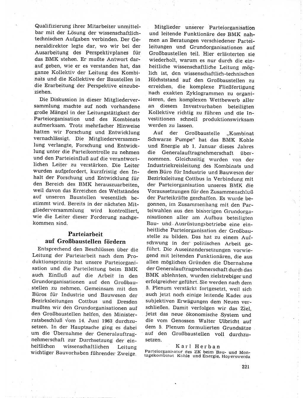 Neuer Weg (NW), Organ des Zentralkomitees (ZK) der SED (Sozialistische Einheitspartei Deutschlands) für Fragen des Parteilebens, 19. Jahrgang [Deutsche Demokratische Republik (DDR)] 1964, Seite 221 (NW ZK SED DDR 1964, S. 221)