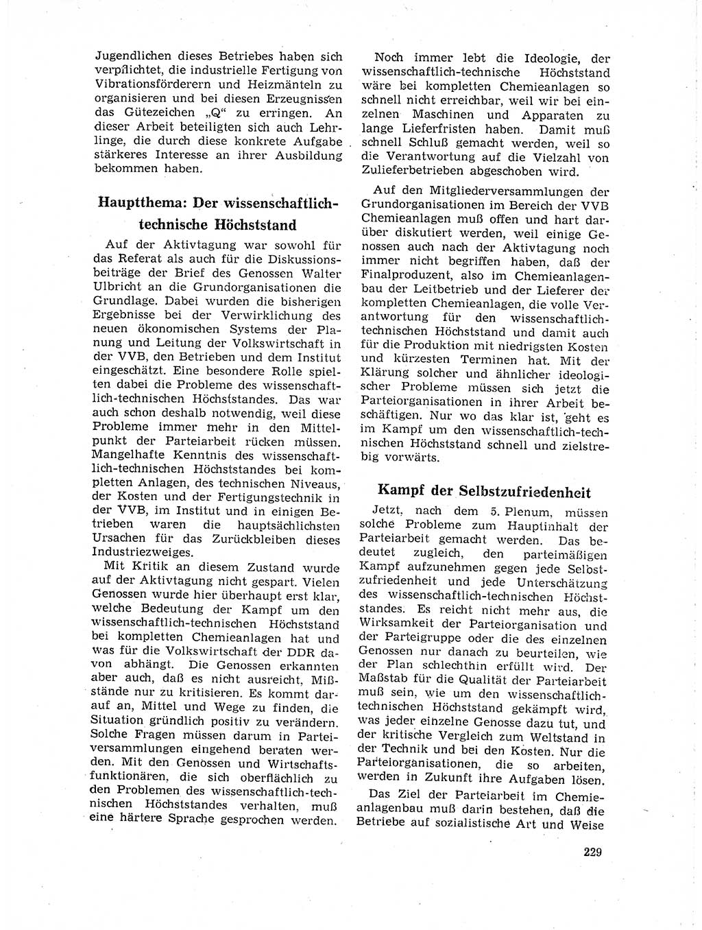 Neuer Weg (NW), Organ des Zentralkomitees (ZK) der SED (Sozialistische Einheitspartei Deutschlands) für Fragen des Parteilebens, 19. Jahrgang [Deutsche Demokratische Republik (DDR)] 1964, Seite 229 (NW ZK SED DDR 1964, S. 229)