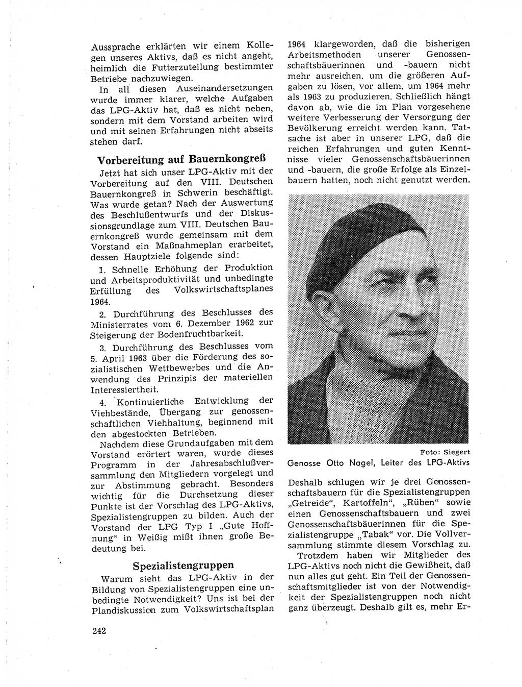 Neuer Weg (NW), Organ des Zentralkomitees (ZK) der SED (Sozialistische Einheitspartei Deutschlands) für Fragen des Parteilebens, 19. Jahrgang [Deutsche Demokratische Republik (DDR)] 1964, Seite 242 (NW ZK SED DDR 1964, S. 242)
