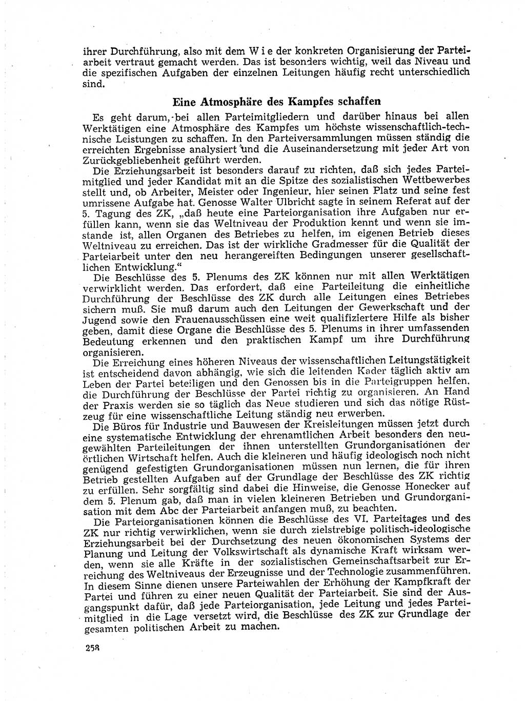 Neuer Weg (NW), Organ des Zentralkomitees (ZK) der SED (Sozialistische Einheitspartei Deutschlands) für Fragen des Parteilebens, 19. Jahrgang [Deutsche Demokratische Republik (DDR)] 1964, Seite 258 (NW ZK SED DDR 1964, S. 258)