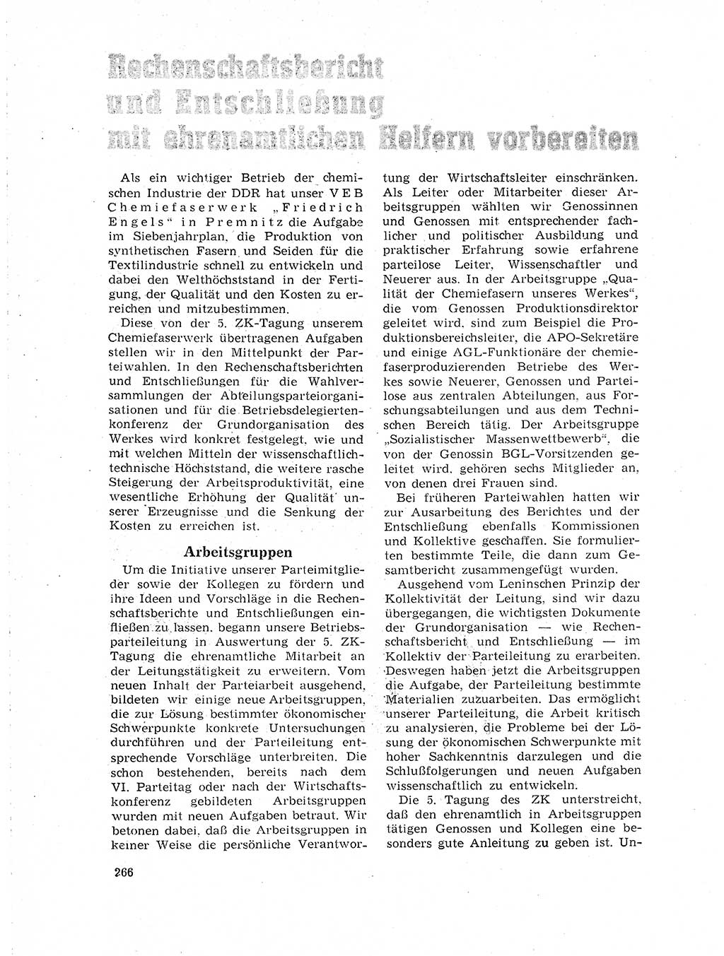 Neuer Weg (NW), Organ des Zentralkomitees (ZK) der SED (Sozialistische Einheitspartei Deutschlands) für Fragen des Parteilebens, 19. Jahrgang [Deutsche Demokratische Republik (DDR)] 1964, Seite 266 (NW ZK SED DDR 1964, S. 266)