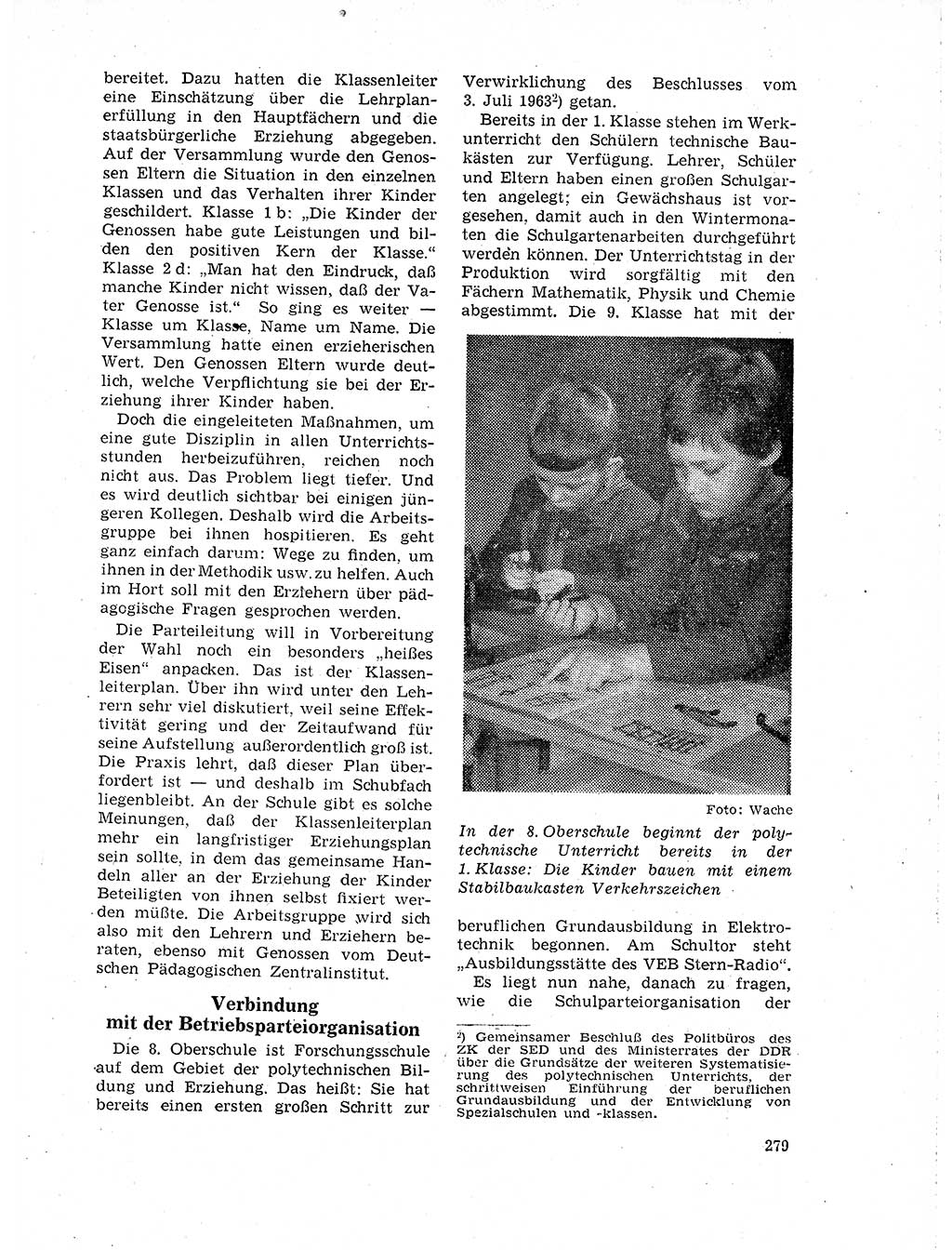 Neuer Weg (NW), Organ des Zentralkomitees (ZK) der SED (Sozialistische Einheitspartei Deutschlands) für Fragen des Parteilebens, 19. Jahrgang [Deutsche Demokratische Republik (DDR)] 1964, Seite 279 (NW ZK SED DDR 1964, S. 279)
