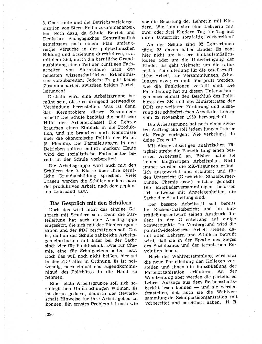 Neuer Weg (NW), Organ des Zentralkomitees (ZK) der SED (Sozialistische Einheitspartei Deutschlands) für Fragen des Parteilebens, 19. Jahrgang [Deutsche Demokratische Republik (DDR)] 1964, Seite 280 (NW ZK SED DDR 1964, S. 280)