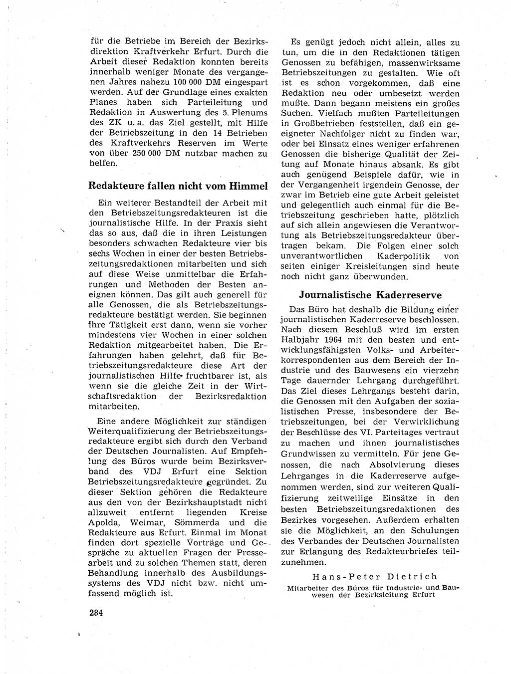 Neuer Weg (NW), Organ des Zentralkomitees (ZK) der SED (Sozialistische Einheitspartei Deutschlands) für Fragen des Parteilebens, 19. Jahrgang [Deutsche Demokratische Republik (DDR)] 1964, Seite 284 (NW ZK SED DDR 1964, S. 284)