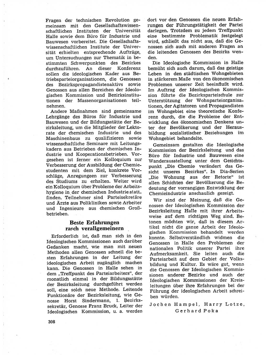 Neuer Weg (NW), Organ des Zentralkomitees (ZK) der SED (Sozialistische Einheitspartei Deutschlands) für Fragen des Parteilebens, 19. Jahrgang [Deutsche Demokratische Republik (DDR)] 1964, Seite 308 (NW ZK SED DDR 1964, S. 308)