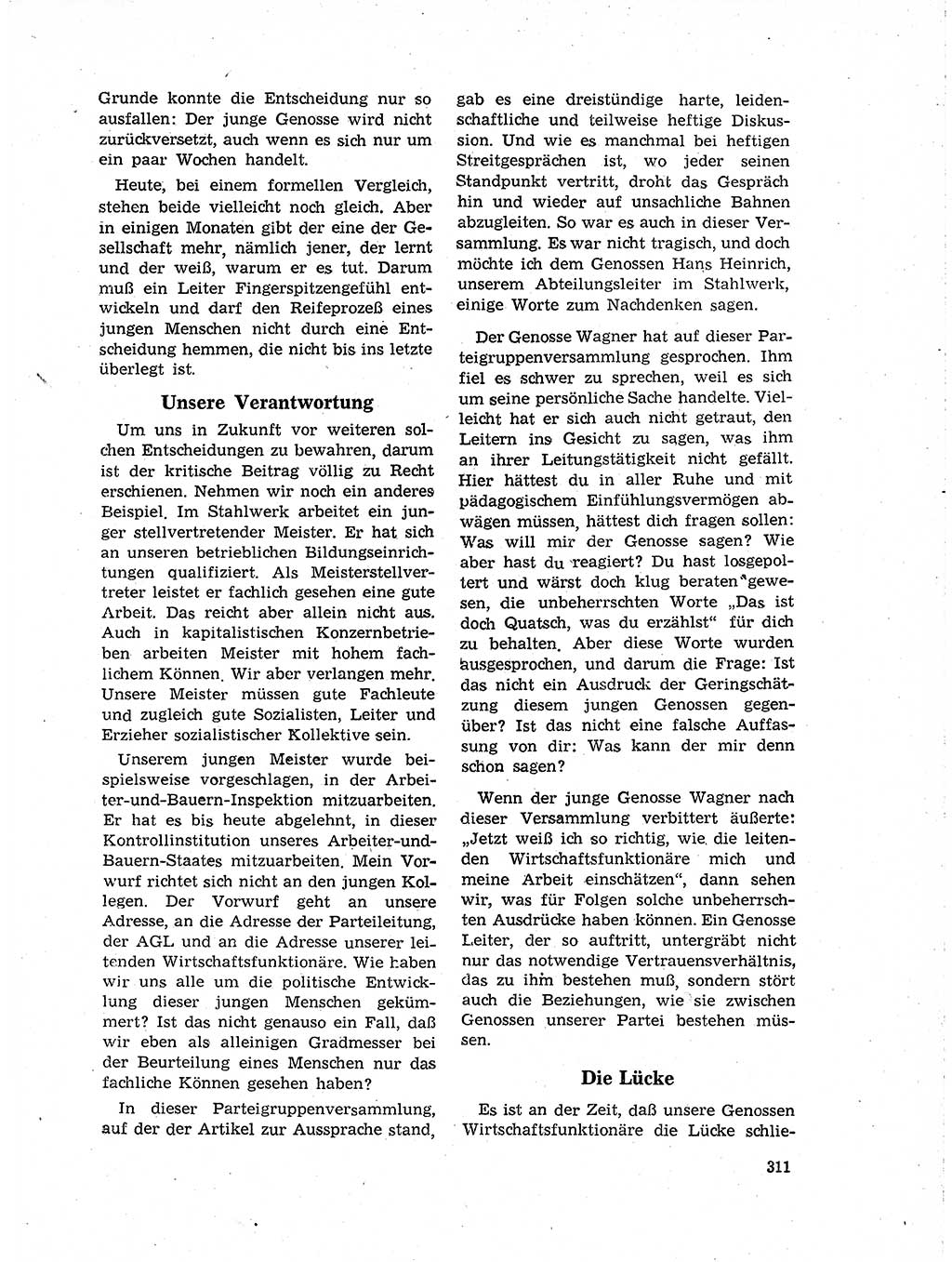 Neuer Weg (NW), Organ des Zentralkomitees (ZK) der SED (Sozialistische Einheitspartei Deutschlands) für Fragen des Parteilebens, 19. Jahrgang [Deutsche Demokratische Republik (DDR)] 1964, Seite 311 (NW ZK SED DDR 1964, S. 311)