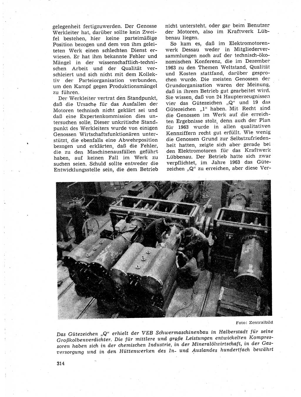 Neuer Weg (NW), Organ des Zentralkomitees (ZK) der SED (Sozialistische Einheitspartei Deutschlands) für Fragen des Parteilebens, 19. Jahrgang [Deutsche Demokratische Republik (DDR)] 1964, Seite 314 (NW ZK SED DDR 1964, S. 314)