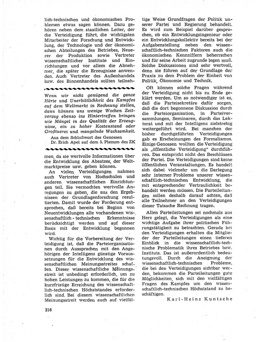 Neuer Weg (NW), Organ des Zentralkomitees (ZK) der SED (Sozialistische Einheitspartei Deutschlands) für Fragen des Parteilebens, 19. Jahrgang [Deutsche Demokratische Republik (DDR)] 1964, Seite 316 (NW ZK SED DDR 1964, S. 316)