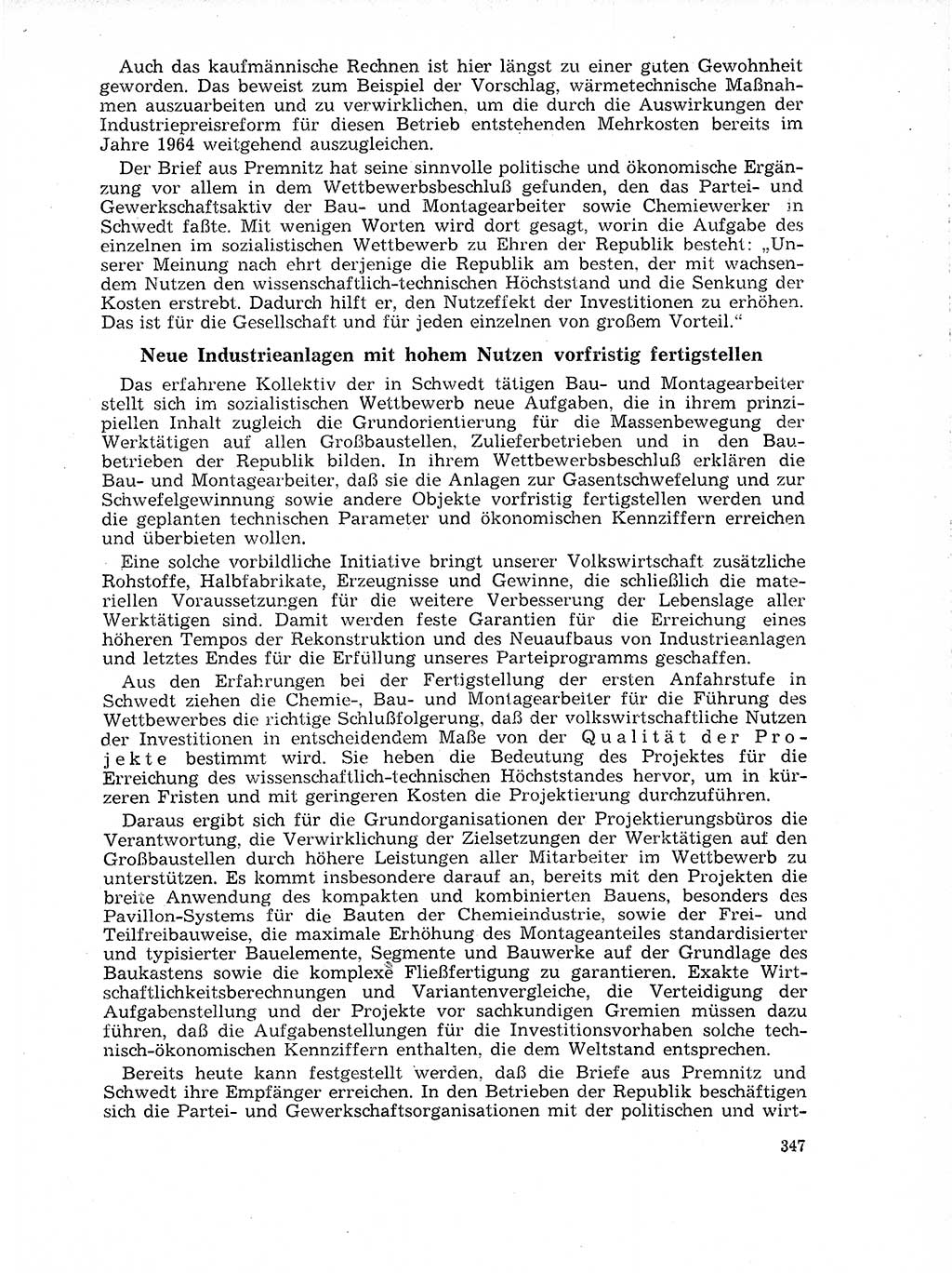 Neuer Weg (NW), Organ des Zentralkomitees (ZK) der SED (Sozialistische Einheitspartei Deutschlands) für Fragen des Parteilebens, 19. Jahrgang [Deutsche Demokratische Republik (DDR)] 1964, Seite 347 (NW ZK SED DDR 1964, S. 347)
