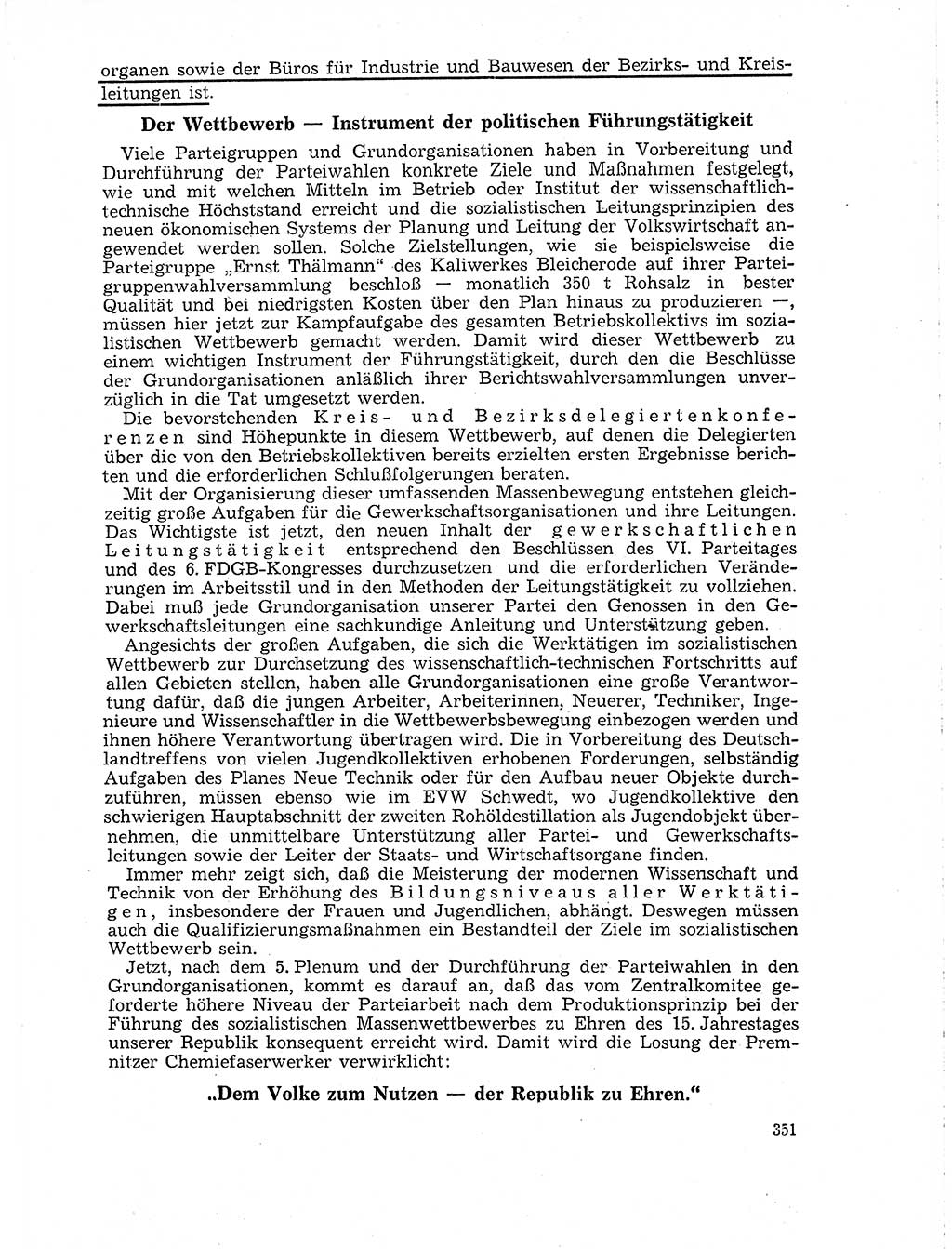 Neuer Weg (NW), Organ des Zentralkomitees (ZK) der SED (Sozialistische Einheitspartei Deutschlands) für Fragen des Parteilebens, 19. Jahrgang [Deutsche Demokratische Republik (DDR)] 1964, Seite 351 (NW ZK SED DDR 1964, S. 351)