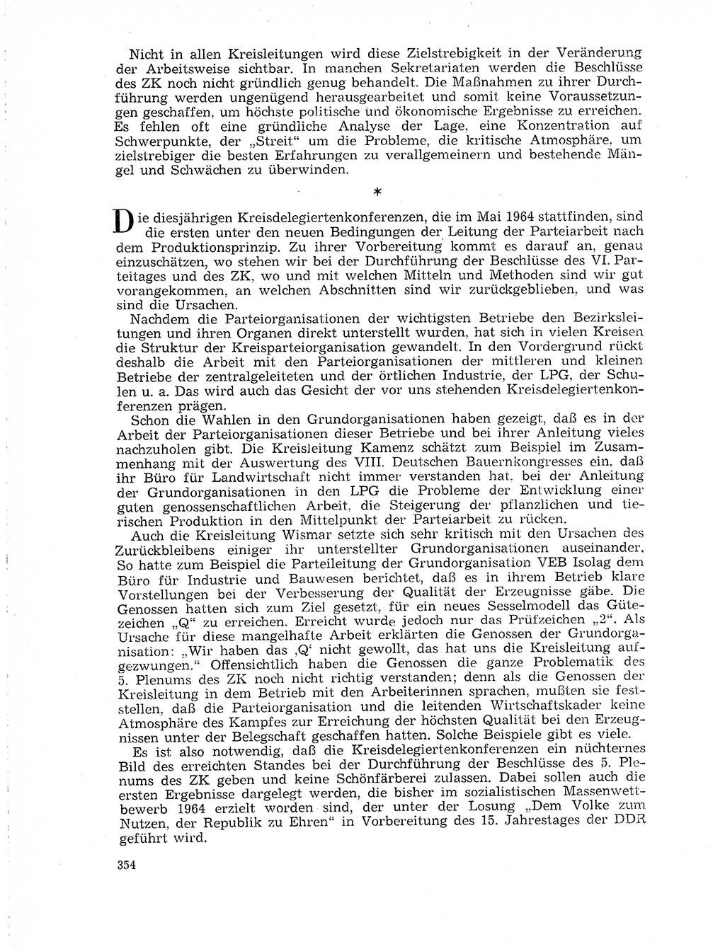 Neuer Weg (NW), Organ des Zentralkomitees (ZK) der SED (Sozialistische Einheitspartei Deutschlands) für Fragen des Parteilebens, 19. Jahrgang [Deutsche Demokratische Republik (DDR)] 1964, Seite 354 (NW ZK SED DDR 1964, S. 354)
