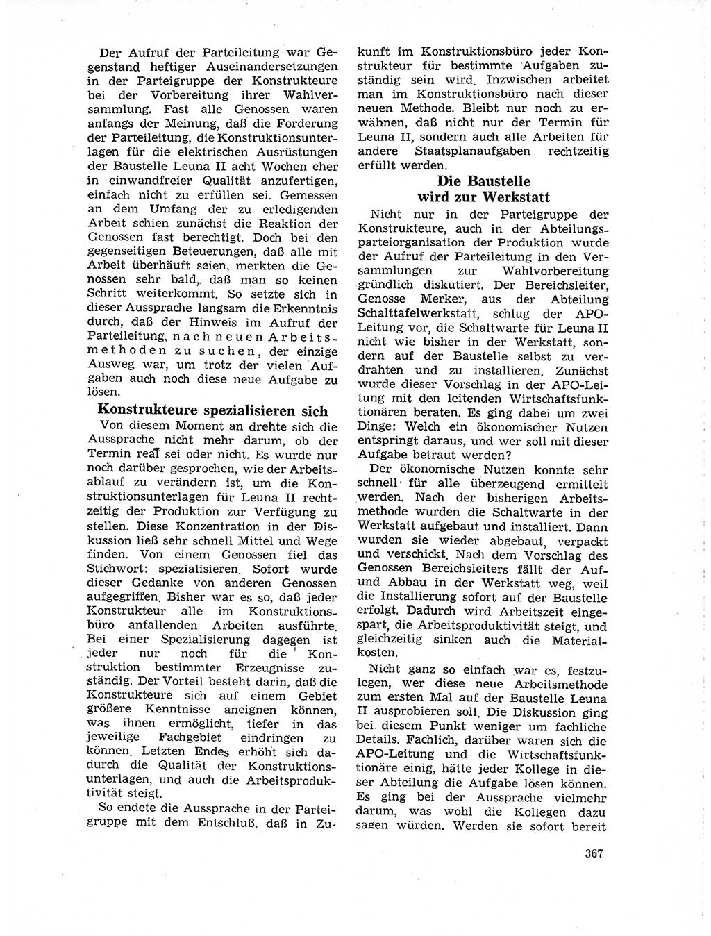 Neuer Weg (NW), Organ des Zentralkomitees (ZK) der SED (Sozialistische Einheitspartei Deutschlands) für Fragen des Parteilebens, 19. Jahrgang [Deutsche Demokratische Republik (DDR)] 1964, Seite 367 (NW ZK SED DDR 1964, S. 367)