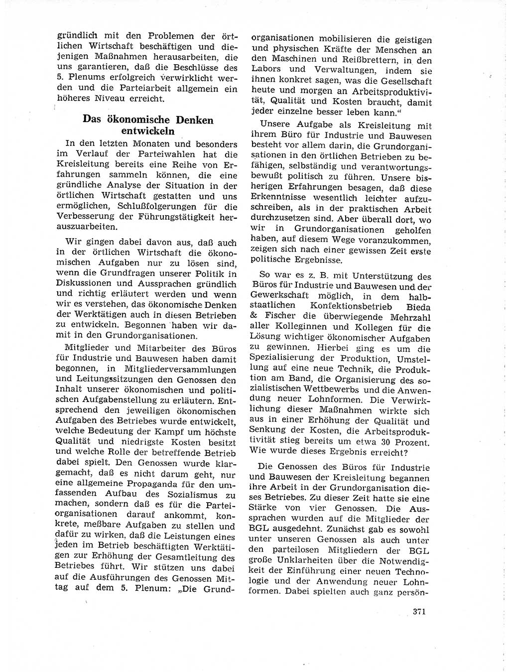 Neuer Weg (NW), Organ des Zentralkomitees (ZK) der SED (Sozialistische Einheitspartei Deutschlands) für Fragen des Parteilebens, 19. Jahrgang [Deutsche Demokratische Republik (DDR)] 1964, Seite 371 (NW ZK SED DDR 1964, S. 371)