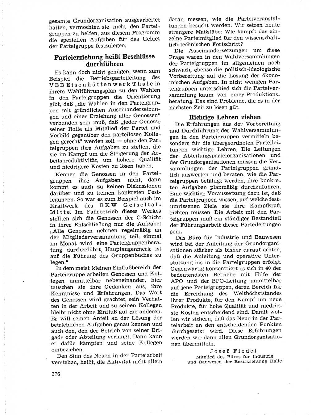 Neuer Weg (NW), Organ des Zentralkomitees (ZK) der SED (Sozialistische Einheitspartei Deutschlands) für Fragen des Parteilebens, 19. Jahrgang [Deutsche Demokratische Republik (DDR)] 1964, Seite 376 (NW ZK SED DDR 1964, S. 376)