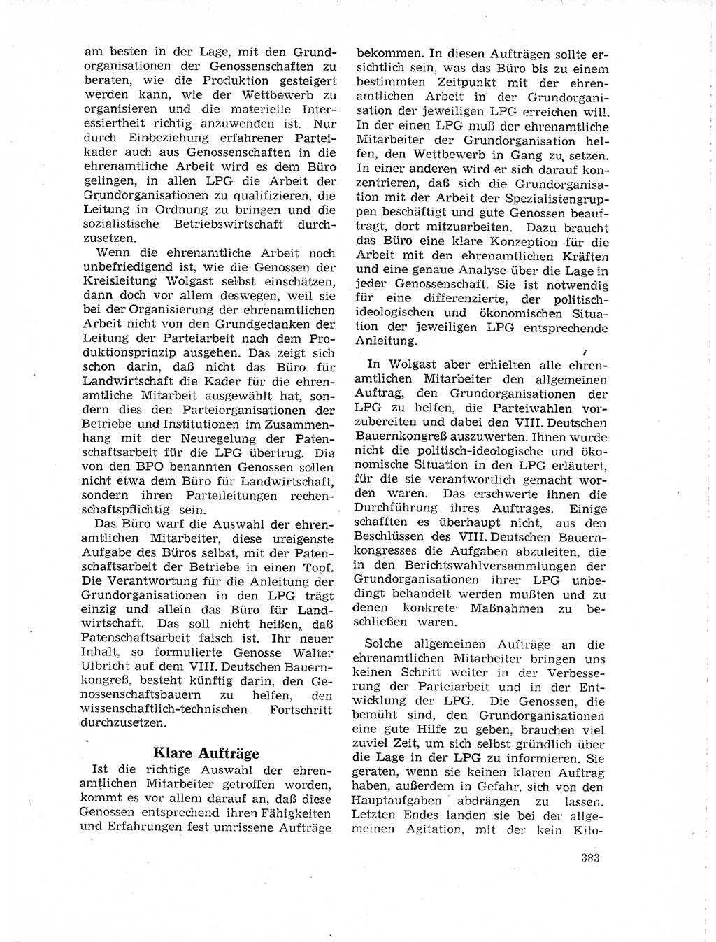 Neuer Weg (NW), Organ des Zentralkomitees (ZK) der SED (Sozialistische Einheitspartei Deutschlands) für Fragen des Parteilebens, 19. Jahrgang [Deutsche Demokratische Republik (DDR)] 1964, Seite 383 (NW ZK SED DDR 1964, S. 383)