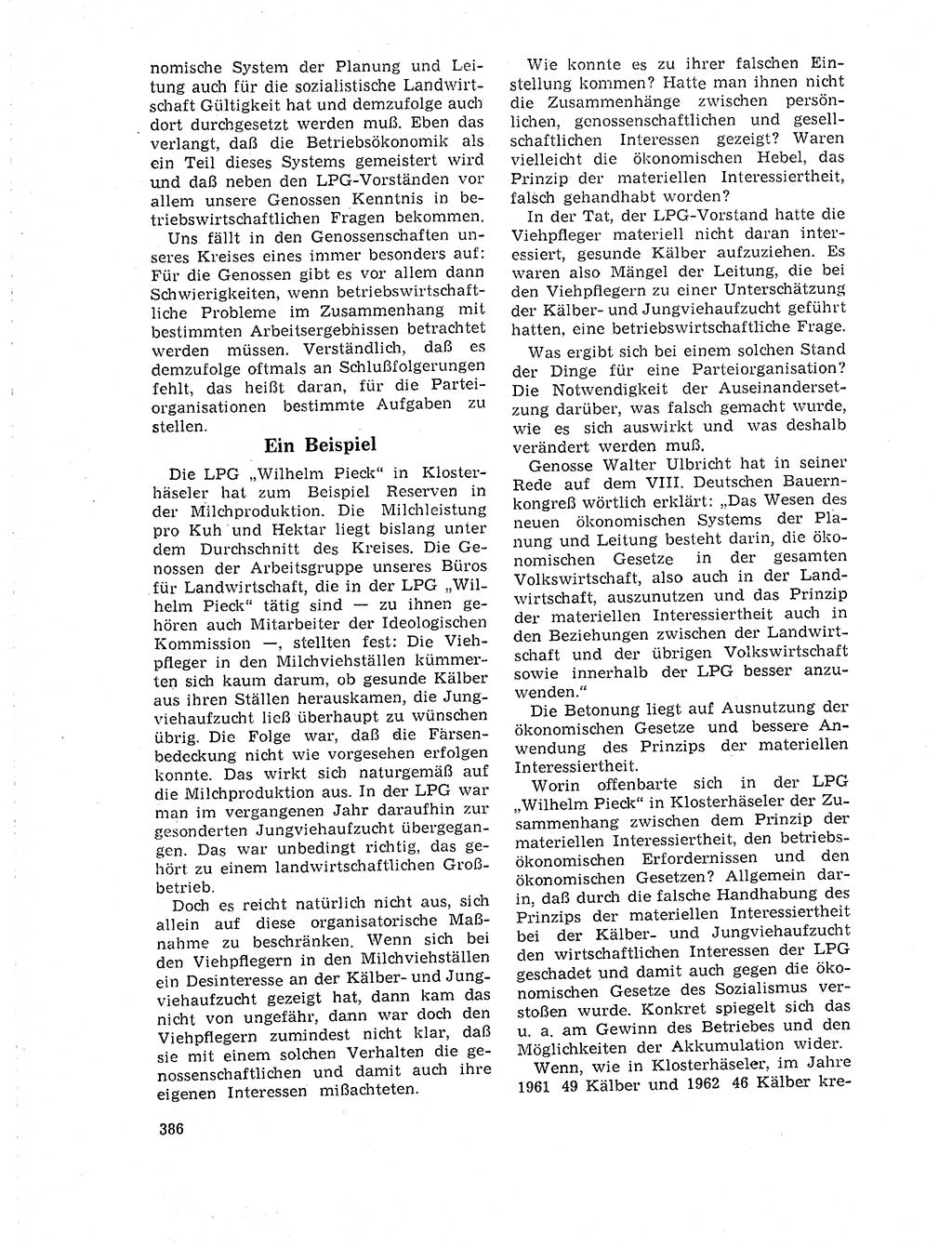 Neuer Weg (NW), Organ des Zentralkomitees (ZK) der SED (Sozialistische Einheitspartei Deutschlands) für Fragen des Parteilebens, 19. Jahrgang [Deutsche Demokratische Republik (DDR)] 1964, Seite 386 (NW ZK SED DDR 1964, S. 386)