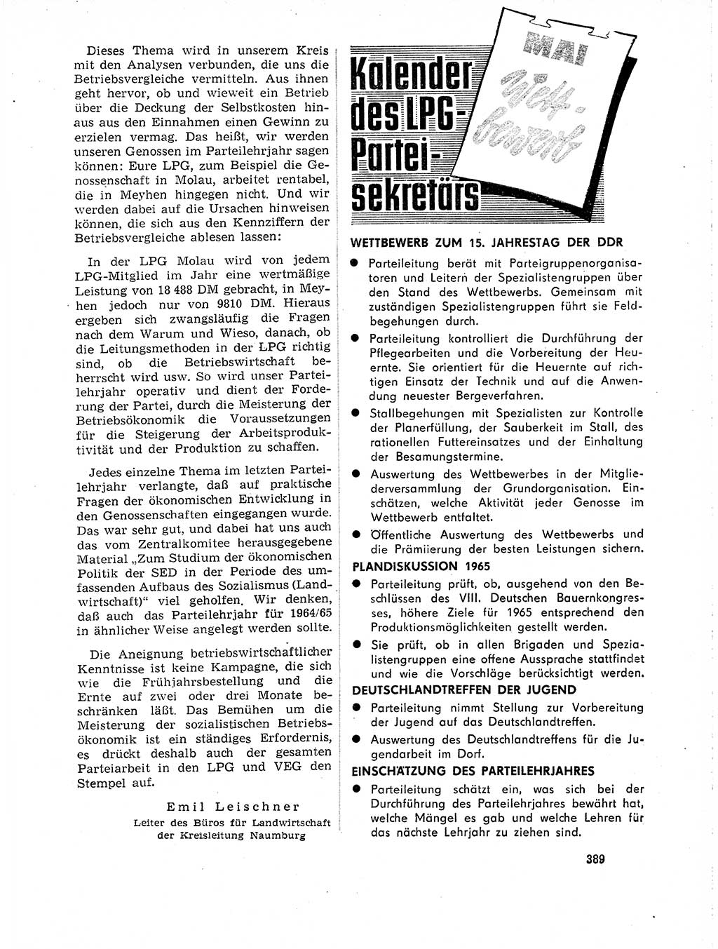 Neuer Weg (NW), Organ des Zentralkomitees (ZK) der SED (Sozialistische Einheitspartei Deutschlands) für Fragen des Parteilebens, 19. Jahrgang [Deutsche Demokratische Republik (DDR)] 1964, Seite 389 (NW ZK SED DDR 1964, S. 389)