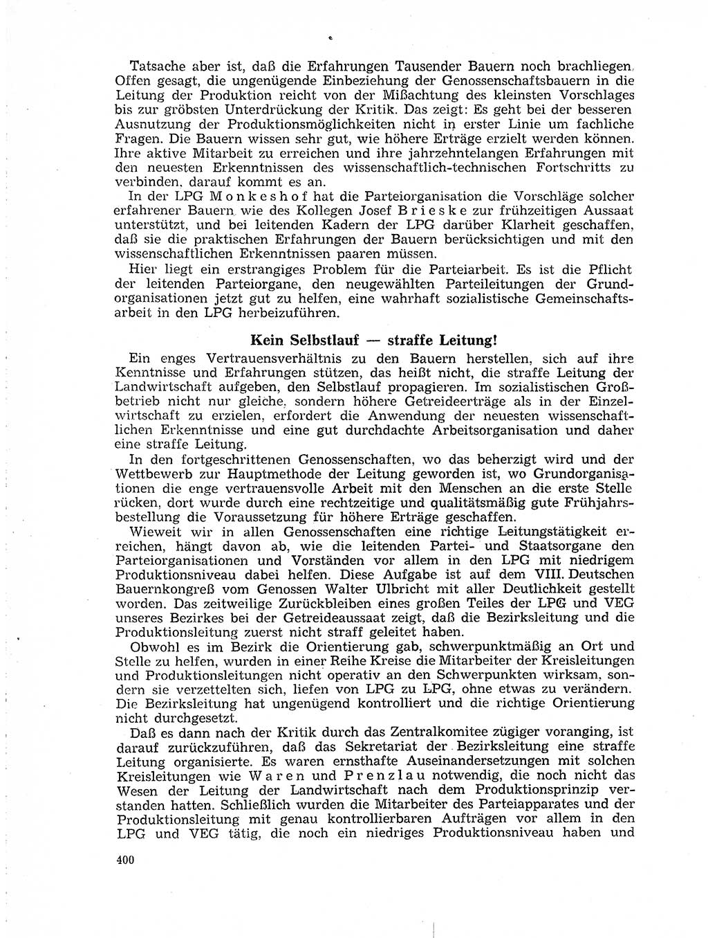 Neuer Weg (NW), Organ des Zentralkomitees (ZK) der SED (Sozialistische Einheitspartei Deutschlands) für Fragen des Parteilebens, 19. Jahrgang [Deutsche Demokratische Republik (DDR)] 1964, Seite 400 (NW ZK SED DDR 1964, S. 400)