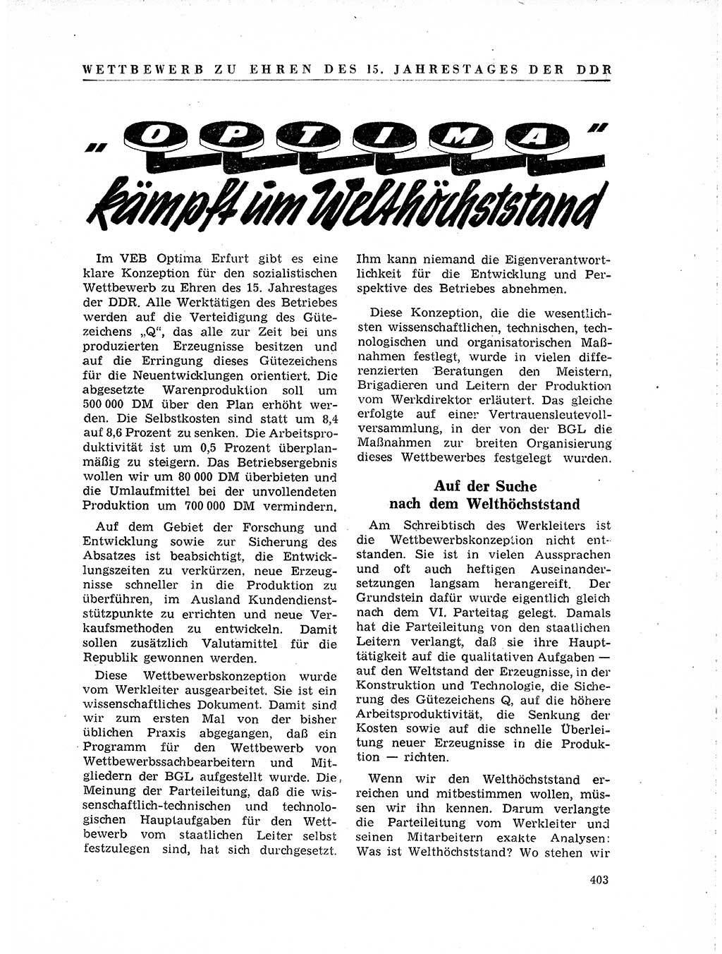 Neuer Weg (NW), Organ des Zentralkomitees (ZK) der SED (Sozialistische Einheitspartei Deutschlands) für Fragen des Parteilebens, 19. Jahrgang [Deutsche Demokratische Republik (DDR)] 1964, Seite 403 (NW ZK SED DDR 1964, S. 403)