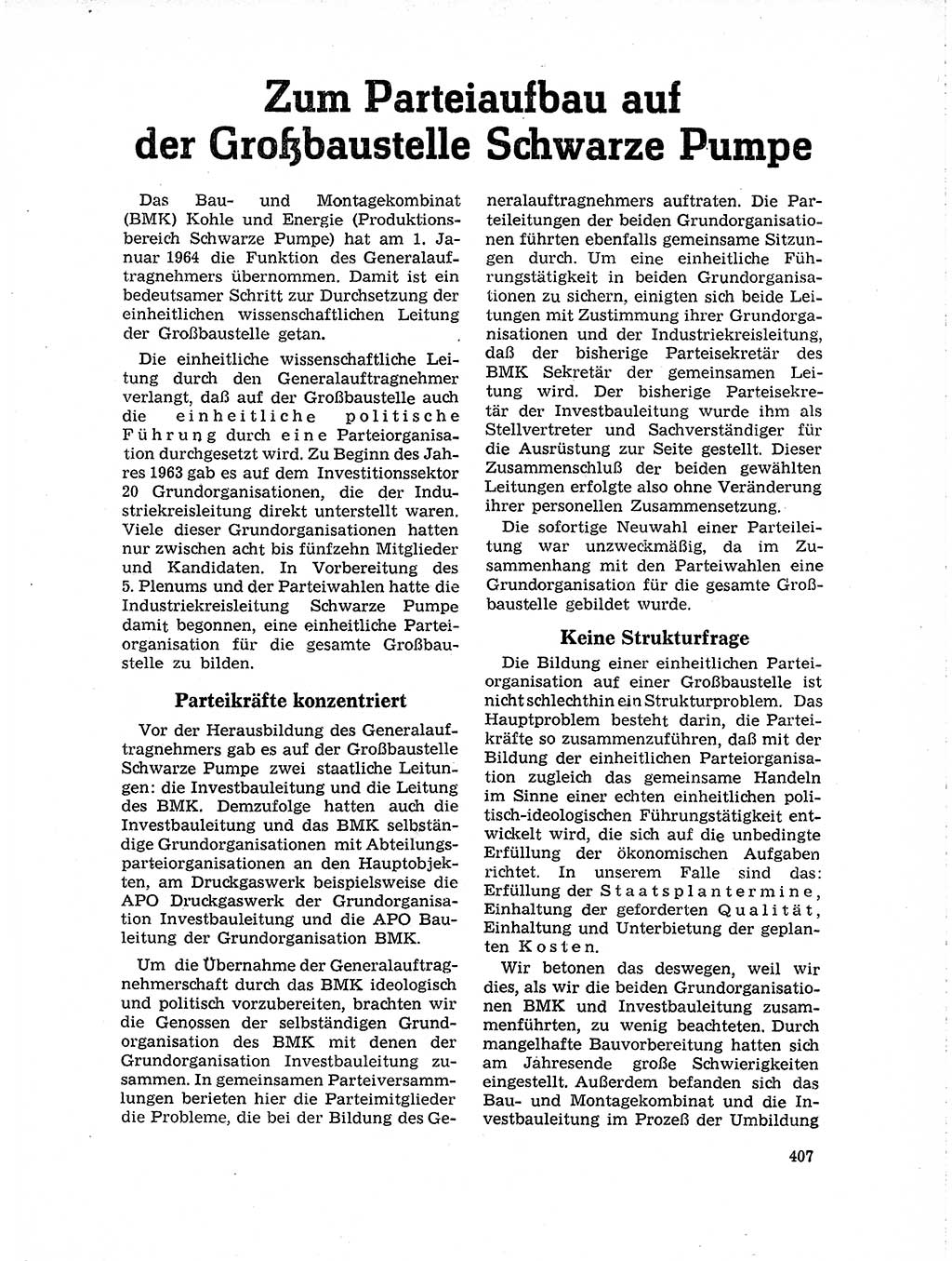 Neuer Weg (NW), Organ des Zentralkomitees (ZK) der SED (Sozialistische Einheitspartei Deutschlands) für Fragen des Parteilebens, 19. Jahrgang [Deutsche Demokratische Republik (DDR)] 1964, Seite 407 (NW ZK SED DDR 1964, S. 407)