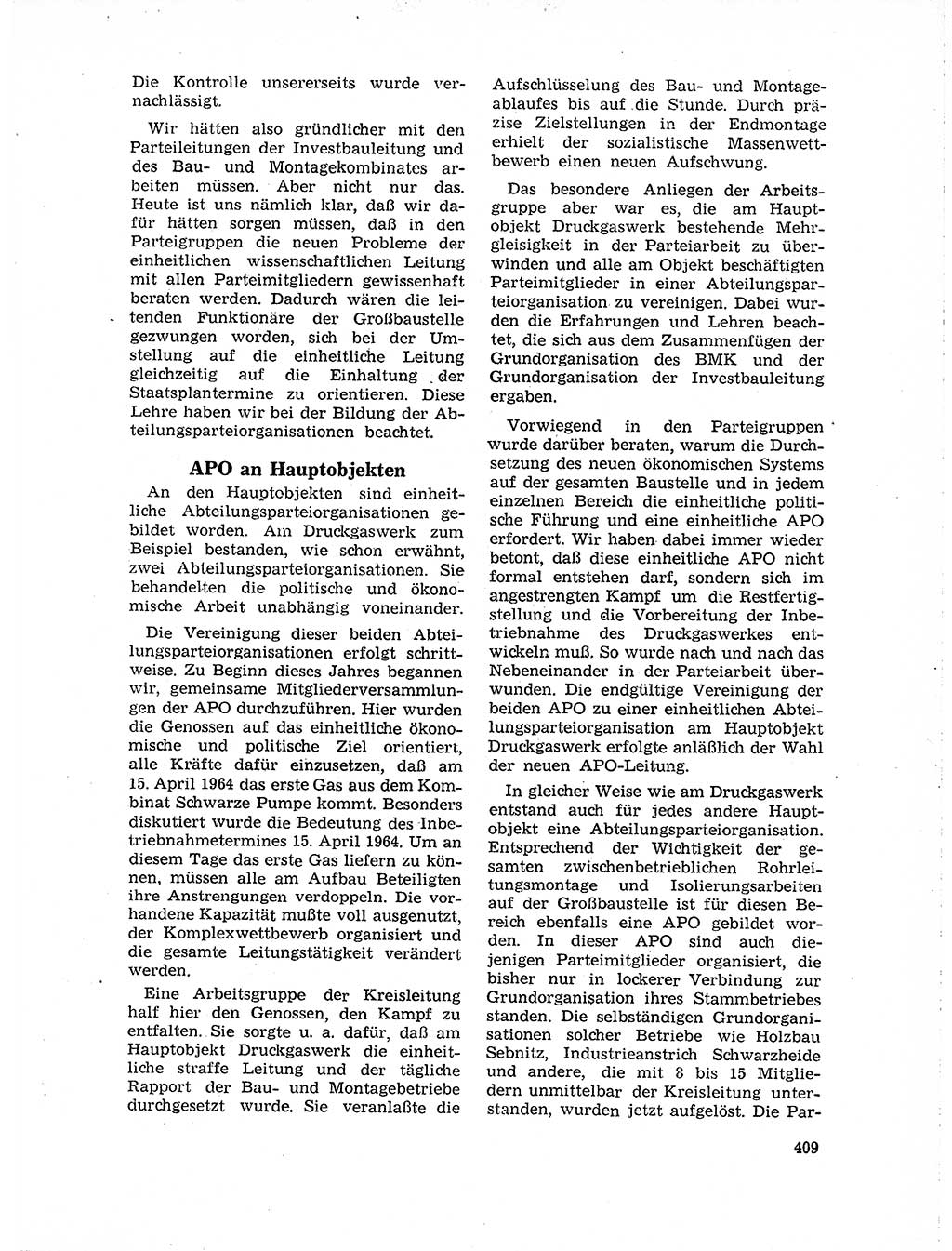 Neuer Weg (NW), Organ des Zentralkomitees (ZK) der SED (Sozialistische Einheitspartei Deutschlands) für Fragen des Parteilebens, 19. Jahrgang [Deutsche Demokratische Republik (DDR)] 1964, Seite 409 (NW ZK SED DDR 1964, S. 409)