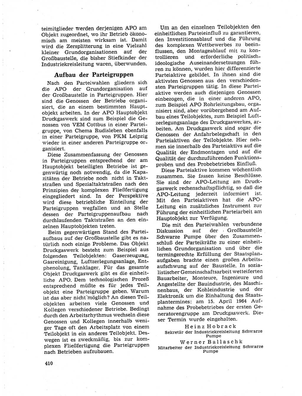 Neuer Weg (NW), Organ des Zentralkomitees (ZK) der SED (Sozialistische Einheitspartei Deutschlands) für Fragen des Parteilebens, 19. Jahrgang [Deutsche Demokratische Republik (DDR)] 1964, Seite 410 (NW ZK SED DDR 1964, S. 410)