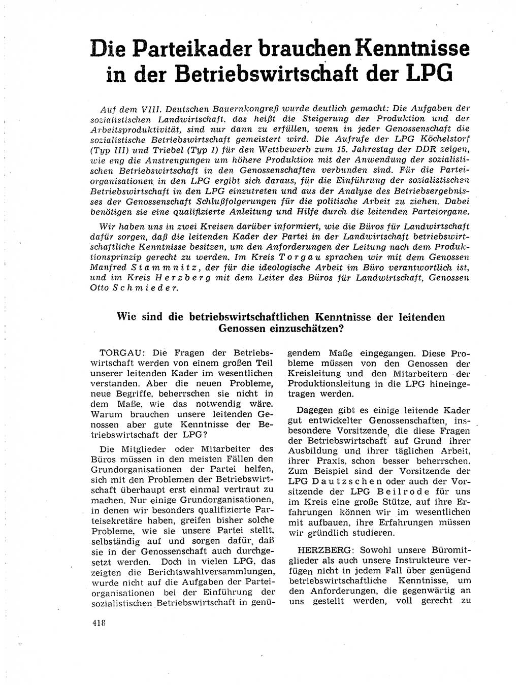 Neuer Weg (NW), Organ des Zentralkomitees (ZK) der SED (Sozialistische Einheitspartei Deutschlands) für Fragen des Parteilebens, 19. Jahrgang [Deutsche Demokratische Republik (DDR)] 1964, Seite 418 (NW ZK SED DDR 1964, S. 418)