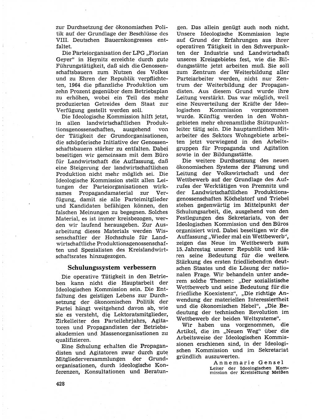 Neuer Weg (NW), Organ des Zentralkomitees (ZK) der SED (Sozialistische Einheitspartei Deutschlands) für Fragen des Parteilebens, 19. Jahrgang [Deutsche Demokratische Republik (DDR)] 1964, Seite 428 (NW ZK SED DDR 1964, S. 428)