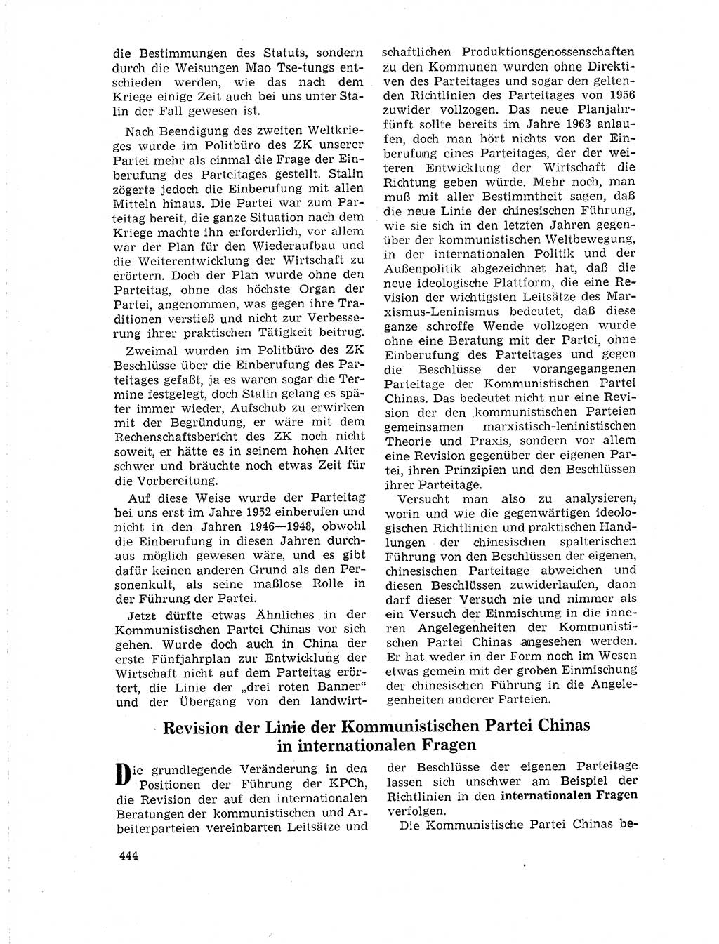 Neuer Weg (NW), Organ des Zentralkomitees (ZK) der SED (Sozialistische Einheitspartei Deutschlands) für Fragen des Parteilebens, 19. Jahrgang [Deutsche Demokratische Republik (DDR)] 1964, Seite 444 (NW ZK SED DDR 1964, S. 444)
