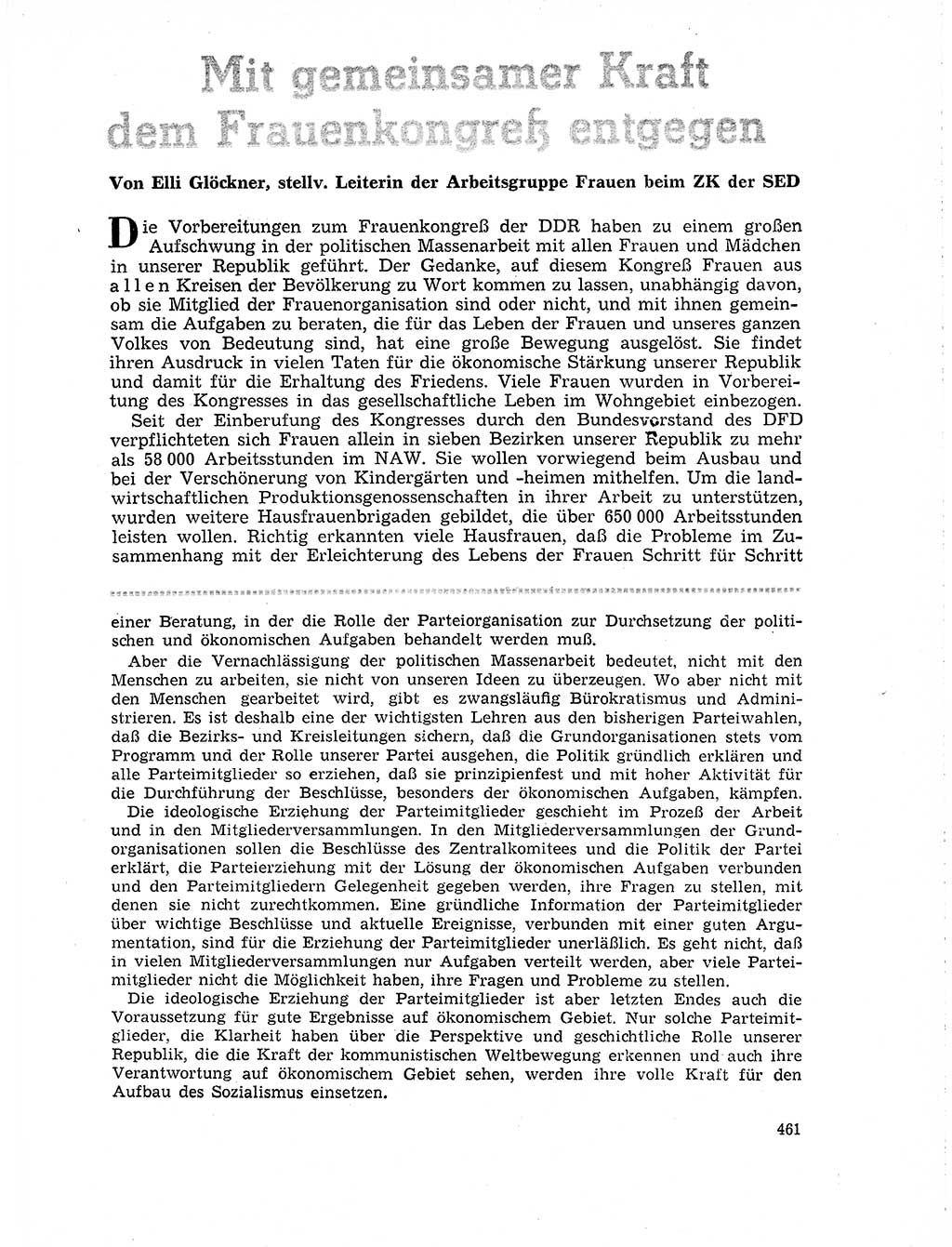 Neuer Weg (NW), Organ des Zentralkomitees (ZK) der SED (Sozialistische Einheitspartei Deutschlands) für Fragen des Parteilebens, 19. Jahrgang [Deutsche Demokratische Republik (DDR)] 1964, Seite 461 (NW ZK SED DDR 1964, S. 461)
