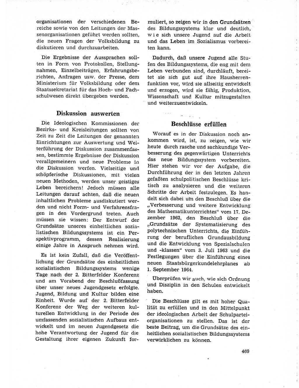 Neuer Weg (NW), Organ des Zentralkomitees (ZK) der SED (Sozialistische Einheitspartei Deutschlands) für Fragen des Parteilebens, 19. Jahrgang [Deutsche Demokratische Republik (DDR)] 1964, Seite 469 (NW ZK SED DDR 1964, S. 469)