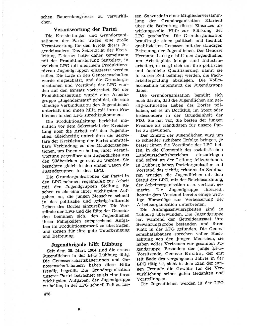 Neuer Weg (NW), Organ des Zentralkomitees (ZK) der SED (Sozialistische Einheitspartei Deutschlands) für Fragen des Parteilebens, 19. Jahrgang [Deutsche Demokratische Republik (DDR)] 1964, Seite 478 (NW ZK SED DDR 1964, S. 478)
