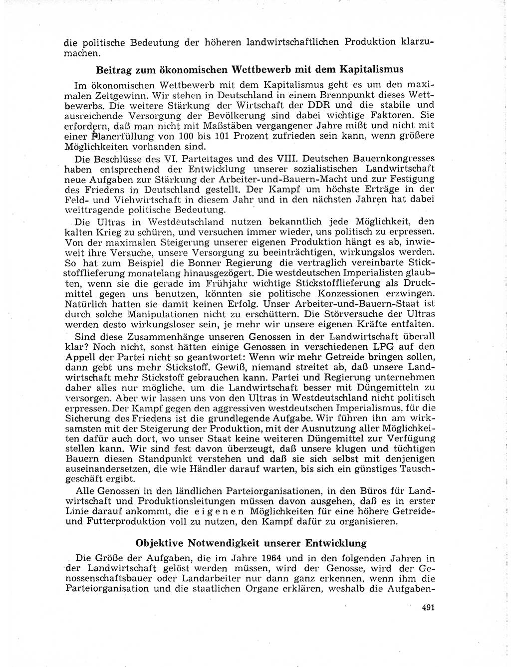 Neuer Weg (NW), Organ des Zentralkomitees (ZK) der SED (Sozialistische Einheitspartei Deutschlands) für Fragen des Parteilebens, 19. Jahrgang [Deutsche Demokratische Republik (DDR)] 1964, Seite 491 (NW ZK SED DDR 1964, S. 491)