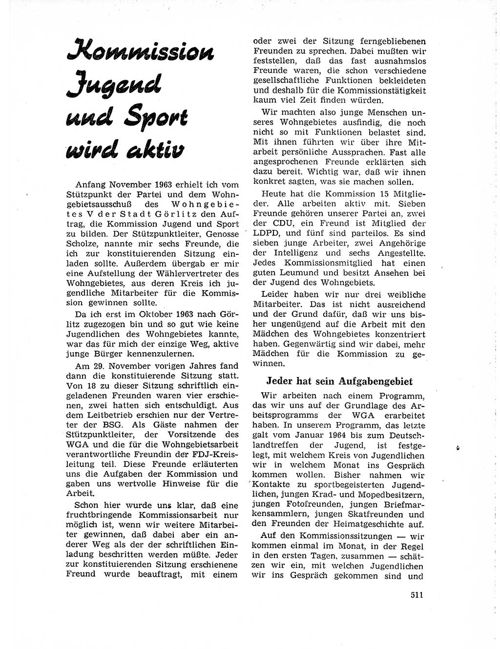 Neuer Weg (NW), Organ des Zentralkomitees (ZK) der SED (Sozialistische Einheitspartei Deutschlands) für Fragen des Parteilebens, 19. Jahrgang [Deutsche Demokratische Republik (DDR)] 1964, Seite 511 (NW ZK SED DDR 1964, S. 511)
