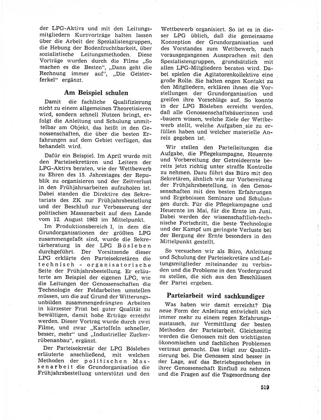 Neuer Weg (NW), Organ des Zentralkomitees (ZK) der SED (Sozialistische Einheitspartei Deutschlands) für Fragen des Parteilebens, 19. Jahrgang [Deutsche Demokratische Republik (DDR)] 1964, Seite 519 (NW ZK SED DDR 1964, S. 519)